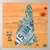New Hampshire License Bord Map Poster (Voorkant)