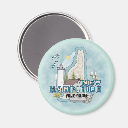 New Hampshire Lighthouse aangepaste magneet (Voorkant / Achterkant)