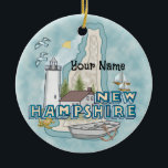 New Hampshire Lighthouse Ornament<br><div class="desc">New Hampshire Lighthouse Ornament van ArtMuvz. Overeenkomende waterverf vuurtoren t shirt, kleding, nautische kleding, vuurtoren verzamelaar kleding. Vuurtorengeschenken zijn een geweldige manier om iemand te shows die je belangrijk vindt, vooral als ze van de oceaan, de kust of vuurtorens zelf houden. Vuurtorens zijn iconische symbolen van hoop, leiding en veiligheid,...</div>