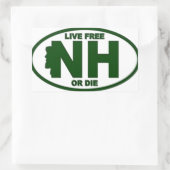 New Hampshire Live Fee of Die Rechthoekige Sticker (Tas)