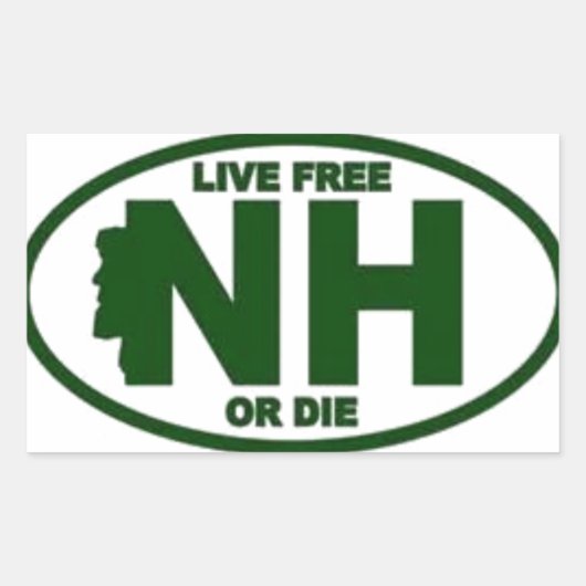 New Hampshire Live Fee of Die Rechthoekige Sticker (Voorkant)