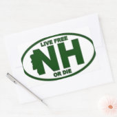 New Hampshire Live Fee of Die Rechthoekige Sticker (Envelop)