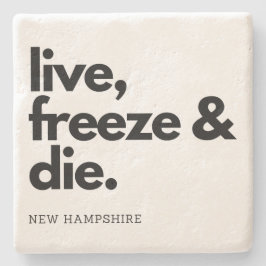 New Hampshire Live Freeze en Die State Motto Stenen Onderzetter