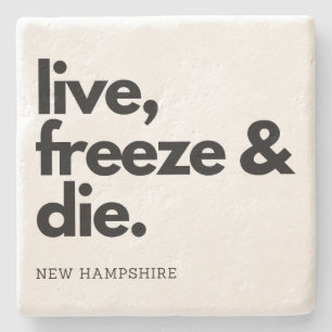 New Hampshire Live Freeze en Die State Motto Stenen Onderzetter