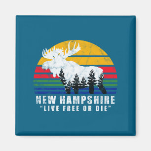 New Hampshire Live Or Die Moose Forest Magneet