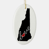 New Hampshire Love.  Gifts for NH Lovers Keramisch Ornament (Rechts)