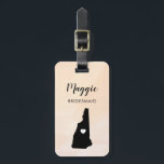 New Hampshire Map Bagagelabel, Wedding Party Bagagelabel<br><div class="desc">Deze staatsbagagelabels maken de perfecte bruiloft cadeautjes voor labels of welkome tas labels. Stropdas het aan uw bruidsmaidgiften in plaats van een typisch label van de papiergift, en zij kunnen het voor maanden en jaren gebruiken om te komen. Labels hebben een perzikabrikozenachtergrond. Om het hart bij de trouwplaats te plaatsen,...</div>