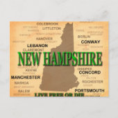 New Hampshire  Map Briefkaart (Voorkant)