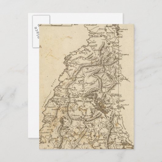 New Hampshire Map door Arrowsmith Briefkaart (Voorkant / Achterkant)