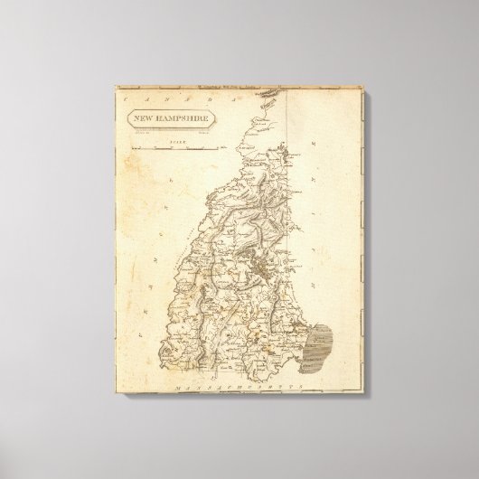 New Hampshire Map door Arrowsmith Canvas Afdruk (Voorkant)
