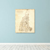 New Hampshire Map door Arrowsmith Canvas Afdruk (Insitu (Houten vloer))