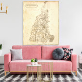 New Hampshire Map door Arrowsmith Canvas Afdruk (Insitu (Woonkamer))