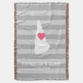 New Hampshire Map Home State Love - Custom Heart Deken (Voorkant Verticaal)