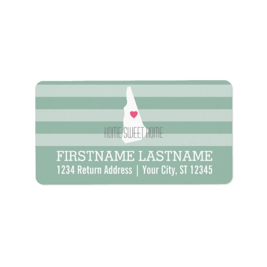 New Hampshire Map Home State Love - Custom Heart Etiket (Voorkant)