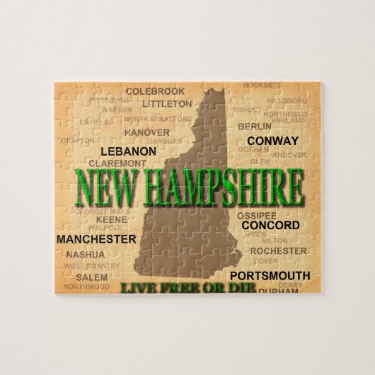 New Hampshire  Map Legpuzzel (Horizontaal)