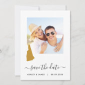 New Hampshire Map Photo Wedding Save the Date Card (Voorkant)