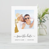 New Hampshire Map Photo Wedding Save the Date Card (Staand voorkant)