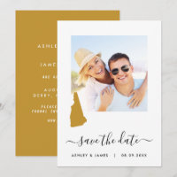 New Hampshire Map Photo Wedding Save the Date Card