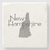 New Hampshire Map Shaped  Gray Chalkboard Stenen Onderzetter (Voorkant)