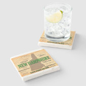 New Hampshire  Map Stenen Onderzetter (Zijkant)