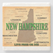New Hampshire  Map Stenen Onderzetter (Voorkant)