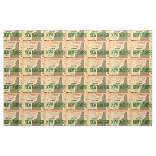 New Hampshire  Map Stof (Fat Quarter)