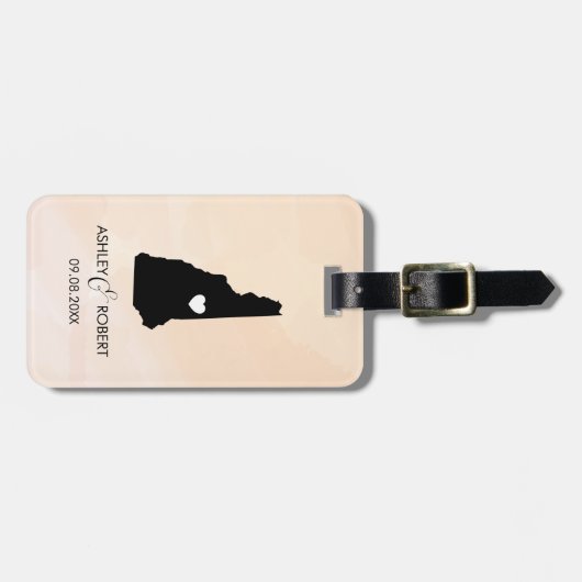 New Hampshire Map Wedding Bagagelabel (Voorkant horizontaal)