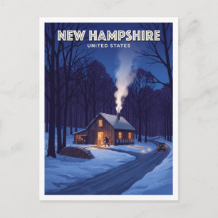 New Hampshire Maple Shack bij schemer Henniker Rei Briefkaart