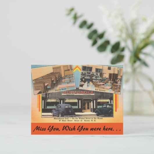 New Hampshire, Monadnock Grill, Keene Briefkaart (Staand voorkant)