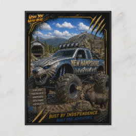 New Hampshire Monster Truck Off Road Kunst Briefkaart