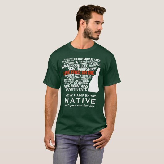 New Hampshire Native Live Free of Die T-shirt (Voorkant volledig)