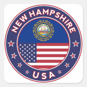 New Hampshire, New Hampshire sticker, Vierkante Sticker
