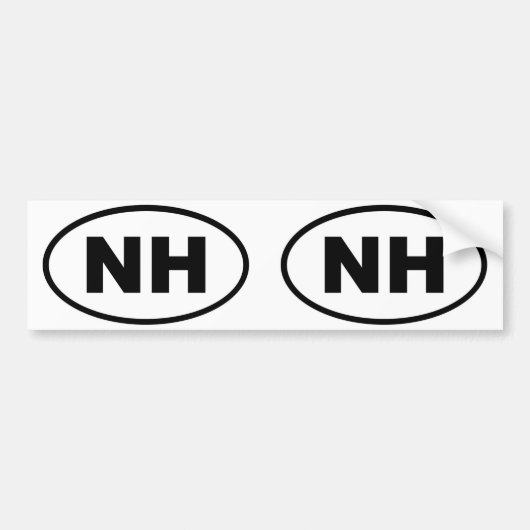 New Hampshire NH ovaal Bumpersticker (Voorkant)