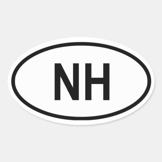 New Hampshire "NH" Ovale Sticker (Voorkant)