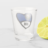New Hampshire NH staatsvlag in Heart Shot Glass Shot Glas (Achterkant)