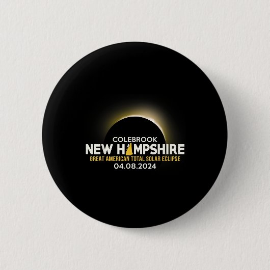New Hampshire NH Totale Zonsverduistering 2024 Ronde Button 5,7 Cm (Voorkant)