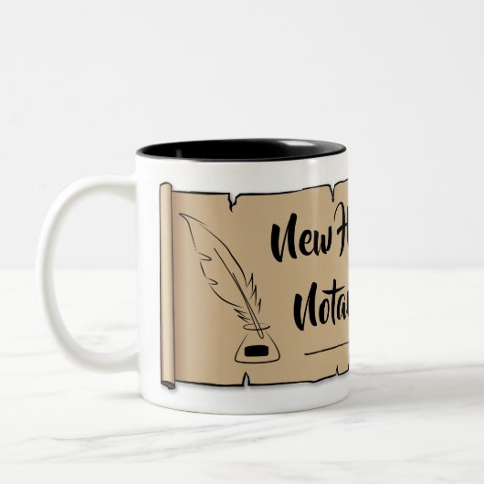 New Hampshire Notional Public Scroll Feather Tweekleurige Koffiemok (Links)