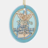 New Hampshire Nurse Caduceus Keramisch Ornament (Rechts)
