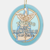New Hampshire Nurse Caduceus Keramisch Ornament (Links)