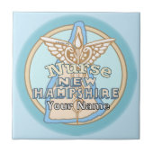 New Hampshire Nurse Caduceus Tile Tegeltje (Voorkant)