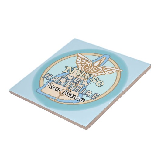 New Hampshire Nurse Caduceus Tile Tegeltje (Zijkant)