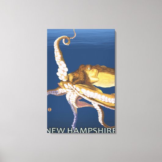 New Hampshire Octopus Scene Canvas Afdruk (Voorkant)