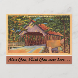 New Hampshire, Old Covered Bridge, White Mountains Briefkaart