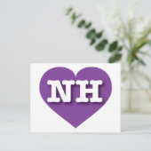 New Hampshire Paarse Hart - Grote Liefde Briefkaart (Staand voorkant)