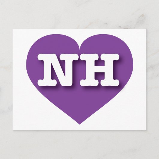 New Hampshire Paarse Hart - Grote Liefde Briefkaart (Voorkant)