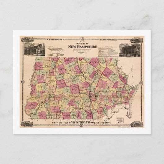 New Hampshire Panoramic MapNew Hampshire Briefkaart (Voorkant)