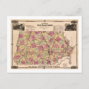 New Hampshire Panoramic MapNew Hampshire Briefkaart