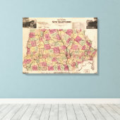 New Hampshire Panoramic MapNew Hampshire Canvas Afdruk (Insitu (Houten vloer))