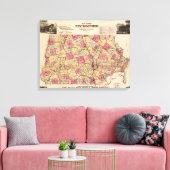 New Hampshire Panoramic MapNew Hampshire Canvas Afdruk (Insitu (Woonkamer))