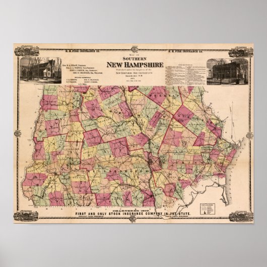 New Hampshire Panoramic MapNew Hampshire Poster (Voorkant)